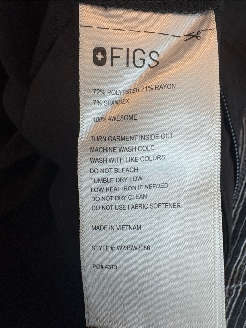 Figs Black Zip-Front Technical Jumpsuit with White Drawstring - Picture 10 of 11